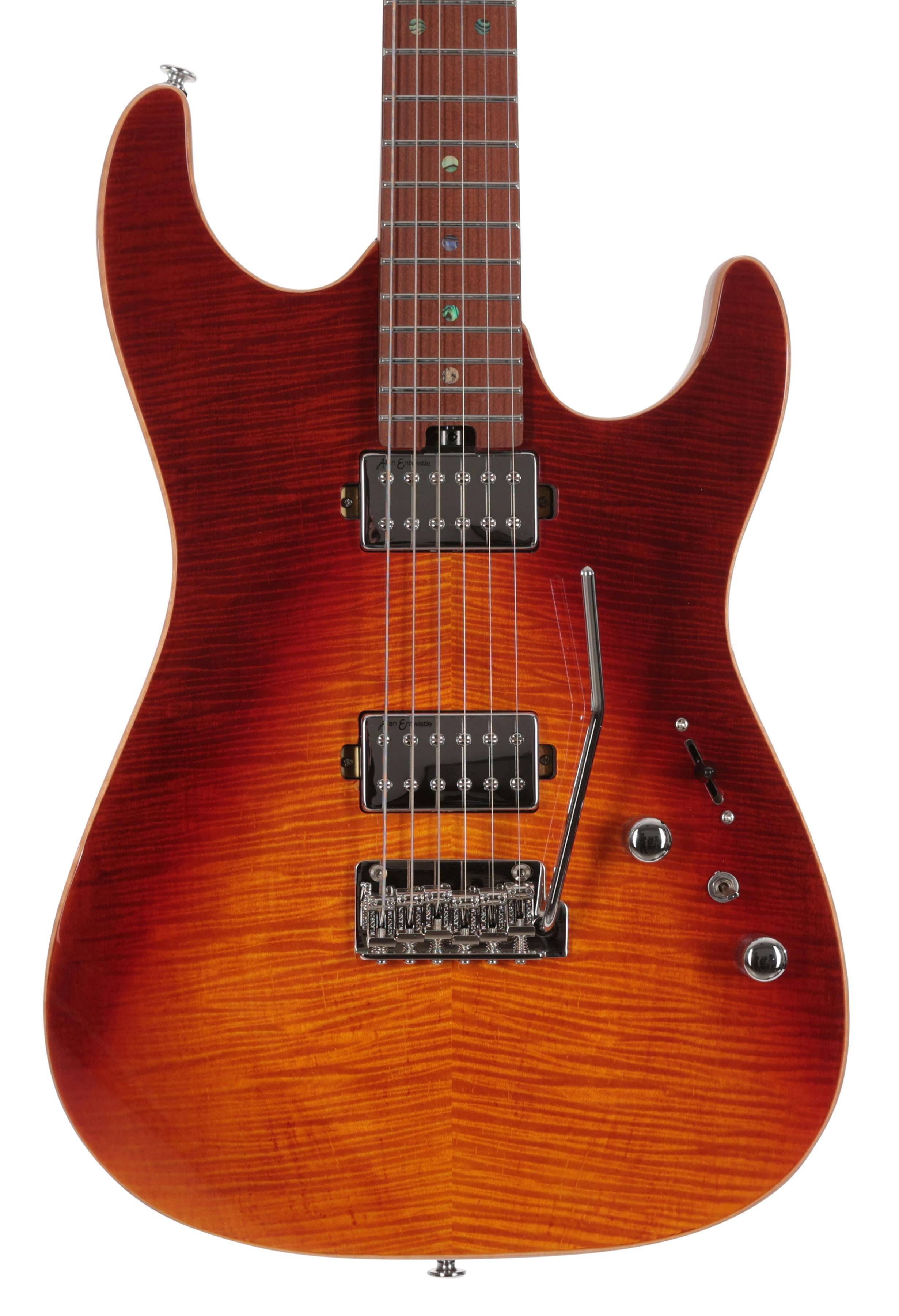 Soloking MS-1 Custom Electric Guitar with Flame Maple Top in Fire