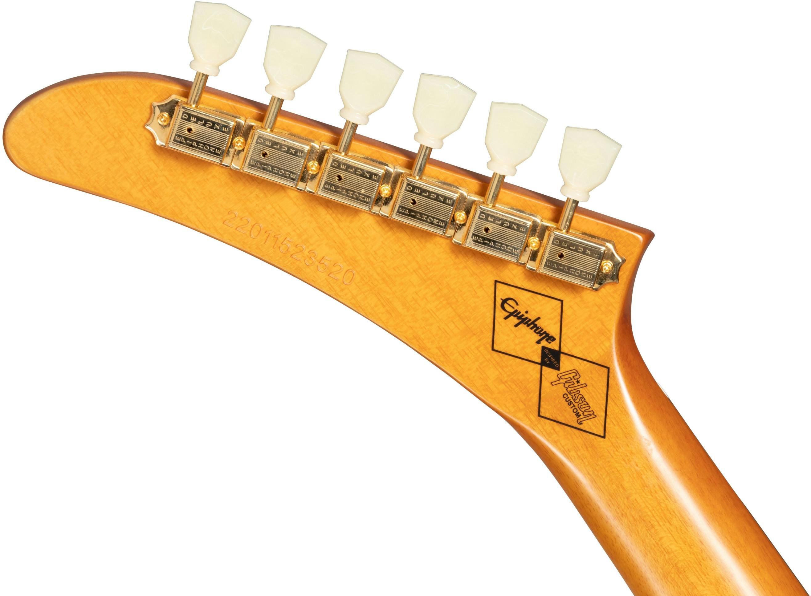 Epiphone 1958 Korina Explorer Electric Guitar in Aged Natural with White Pickguard - IGCKEXWANAGH1-Epiphone-1958-Korina-Explorer-Headstock-Back.jpg