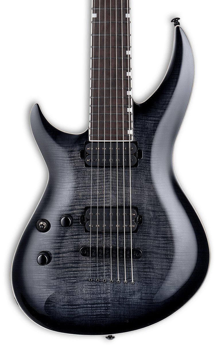ESP LTD Deluxe H3-1007 7 String Baritone Left Handed Electric Guitar in See Through Black Sunburst - 10009833-1.jpg