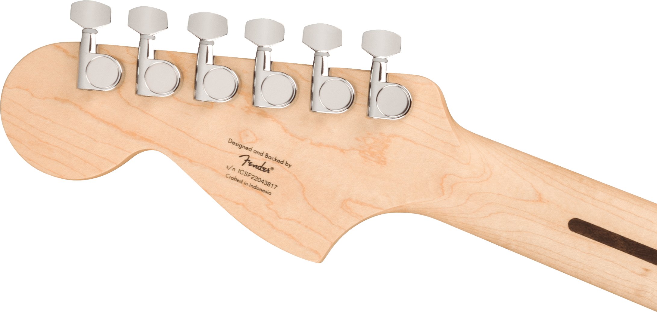Squier Sonic Mustang HH Electric Guitar in California Blue - 0373701526-Squier-Sonic-Mustang-HH-California-Blue-Headstock-Back.jpg