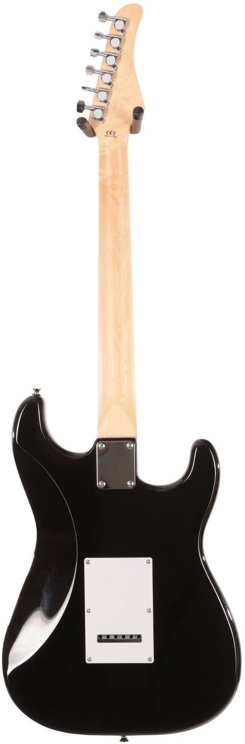 EastCoast ST1 Left Handed Electric Guitar in Black with Maple Fretboard - EC-ST1-BLK-LH-Eastcoast-ST1-Left-Handed-Electric-Guitar-in-Black-Back.jpg