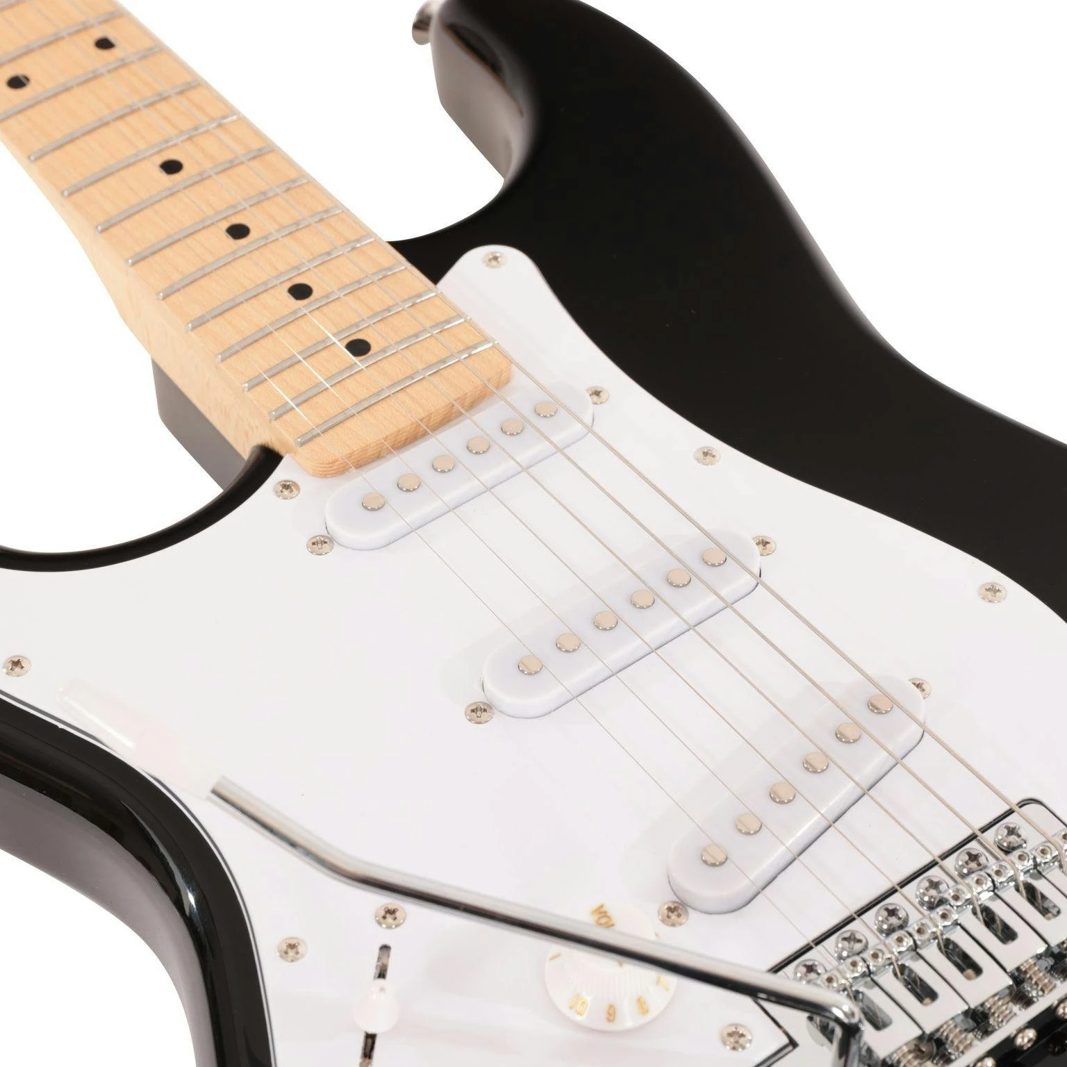 EastCoast ST1 Left Handed Electric Guitar in Black with Maple Fretboard - EC-ST1-BLK-LH-Eastcoast-ST1-Left-Handed-Electric-Guitar-in-Black-Pickups.jpg
