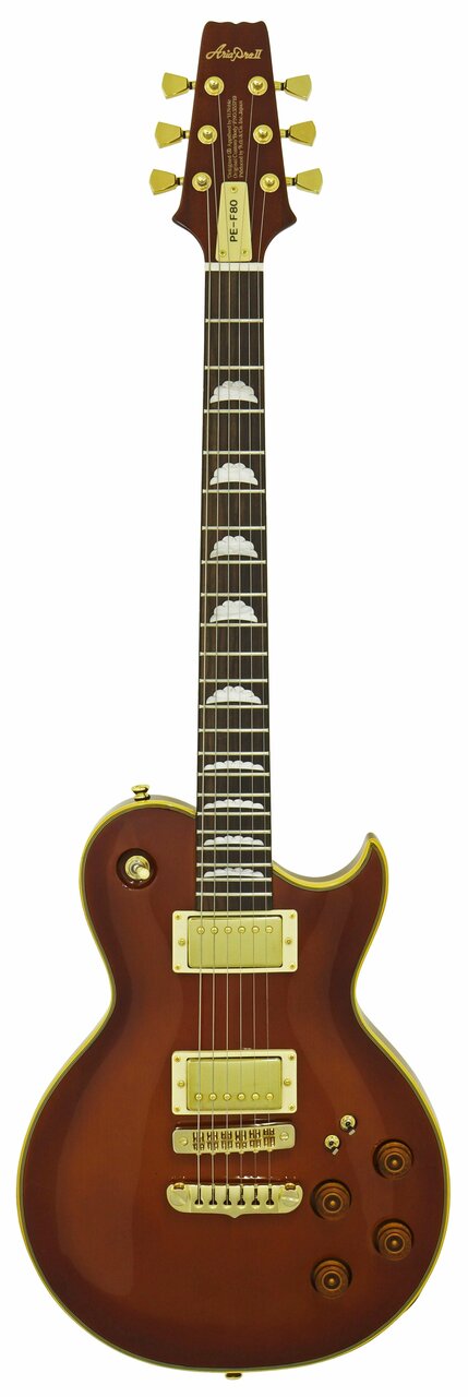 Aria PE-F80 Electric Guitar in Stained Brown - Andertons Music Co.