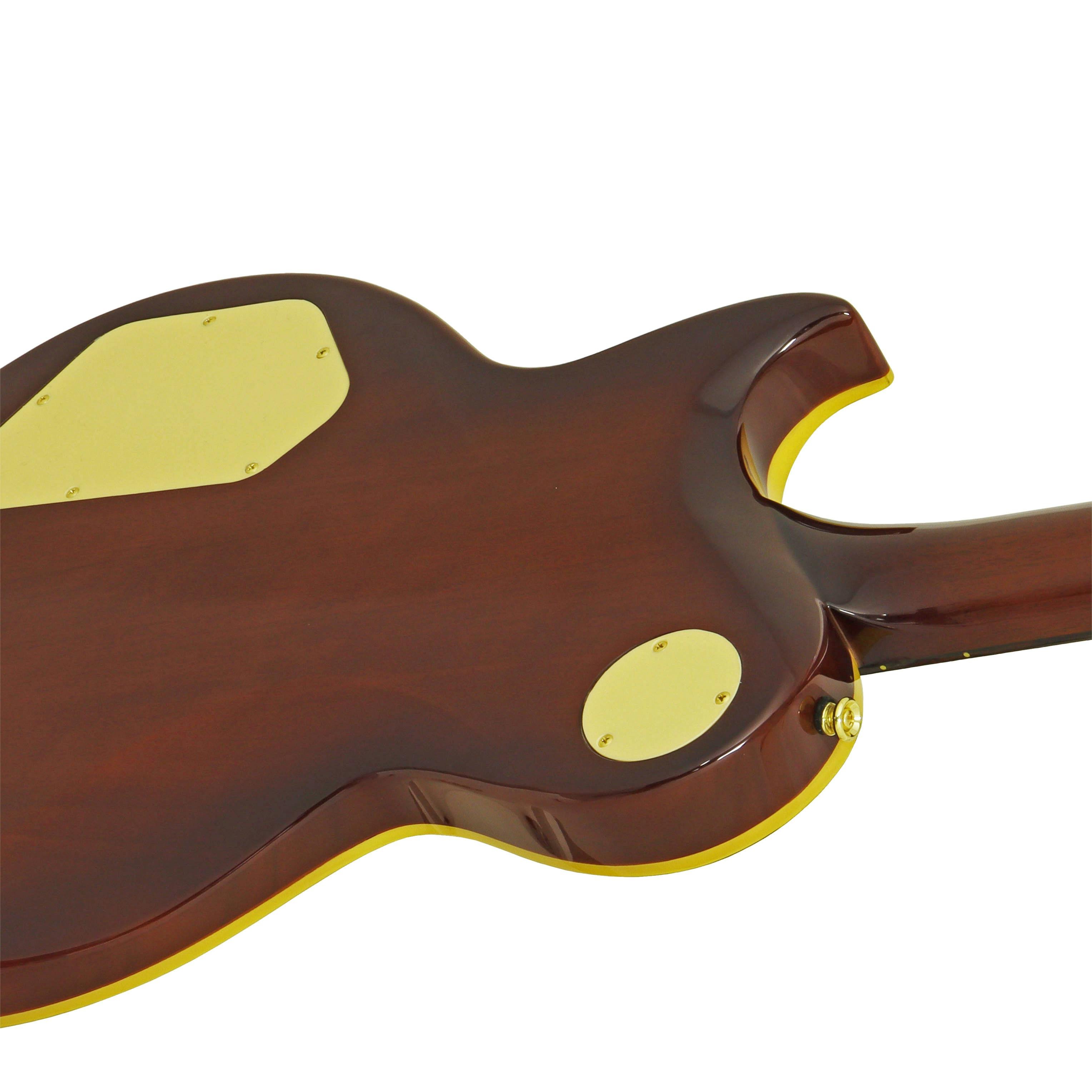 Aria PE-F80 Electric Guitar in Stained Brown - PE-F80-SBR-pef80_sbr_bodyback_heel2.jpg