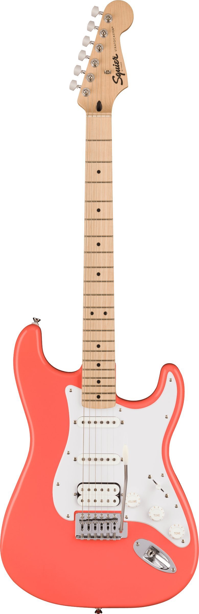 Squier Sonic Stratocaster HSS Electric Guitar in Tahitian Coral