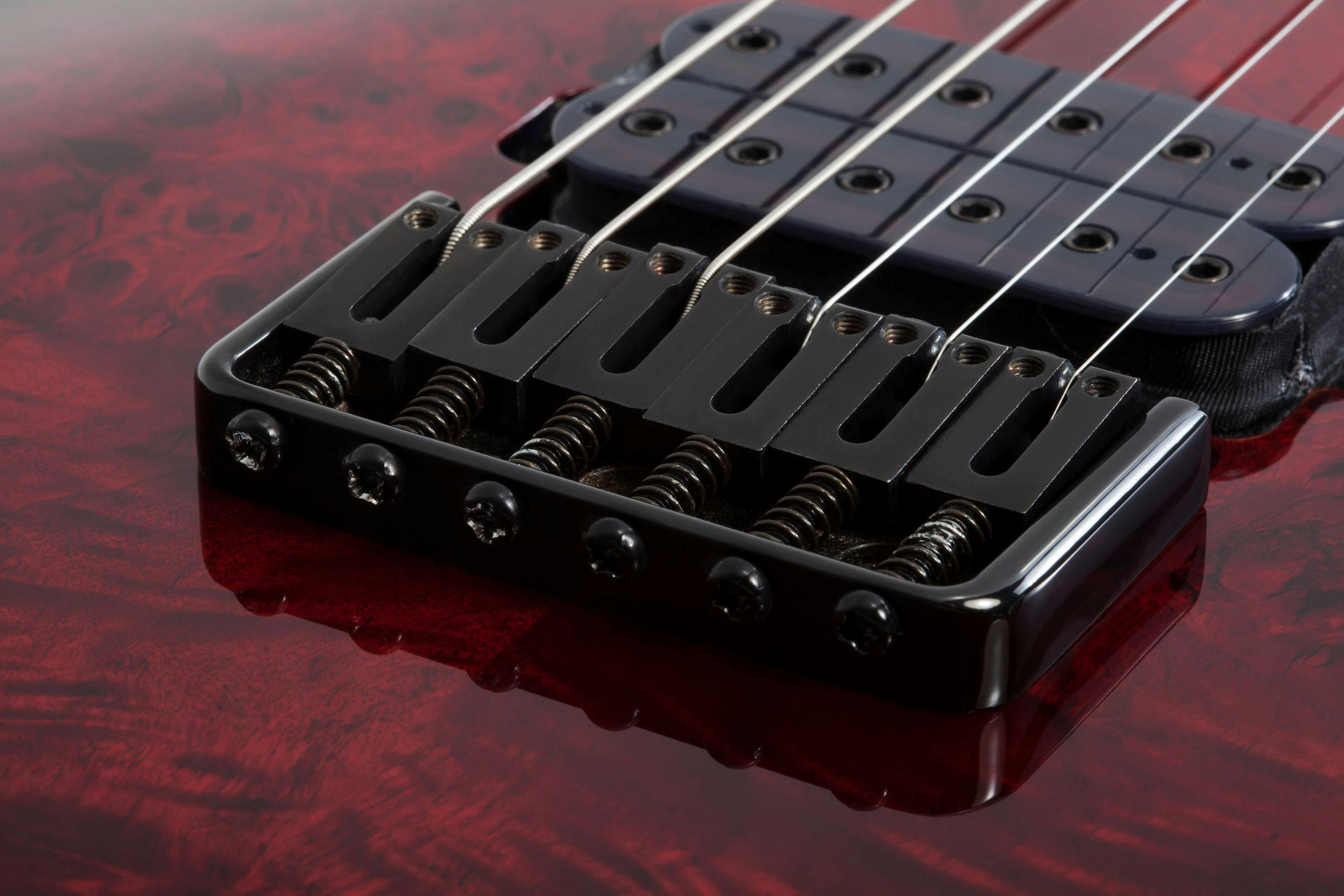 Schecter Omen Elite 6 in Black Cherry Burst - 408878-OMEN ELITE-6 BCHB 2450 BRIDGE.jpg