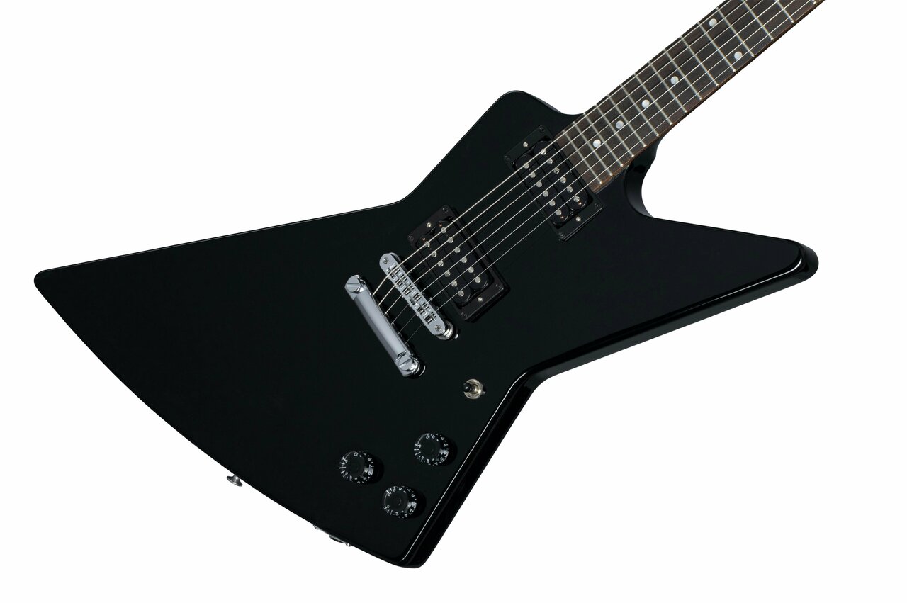 Gibson USA '80s Explorer Electric Guitar in Ebony - DSXE00EBCH1-Gibson-80s-Explorer-Ebony-Angle.jpg