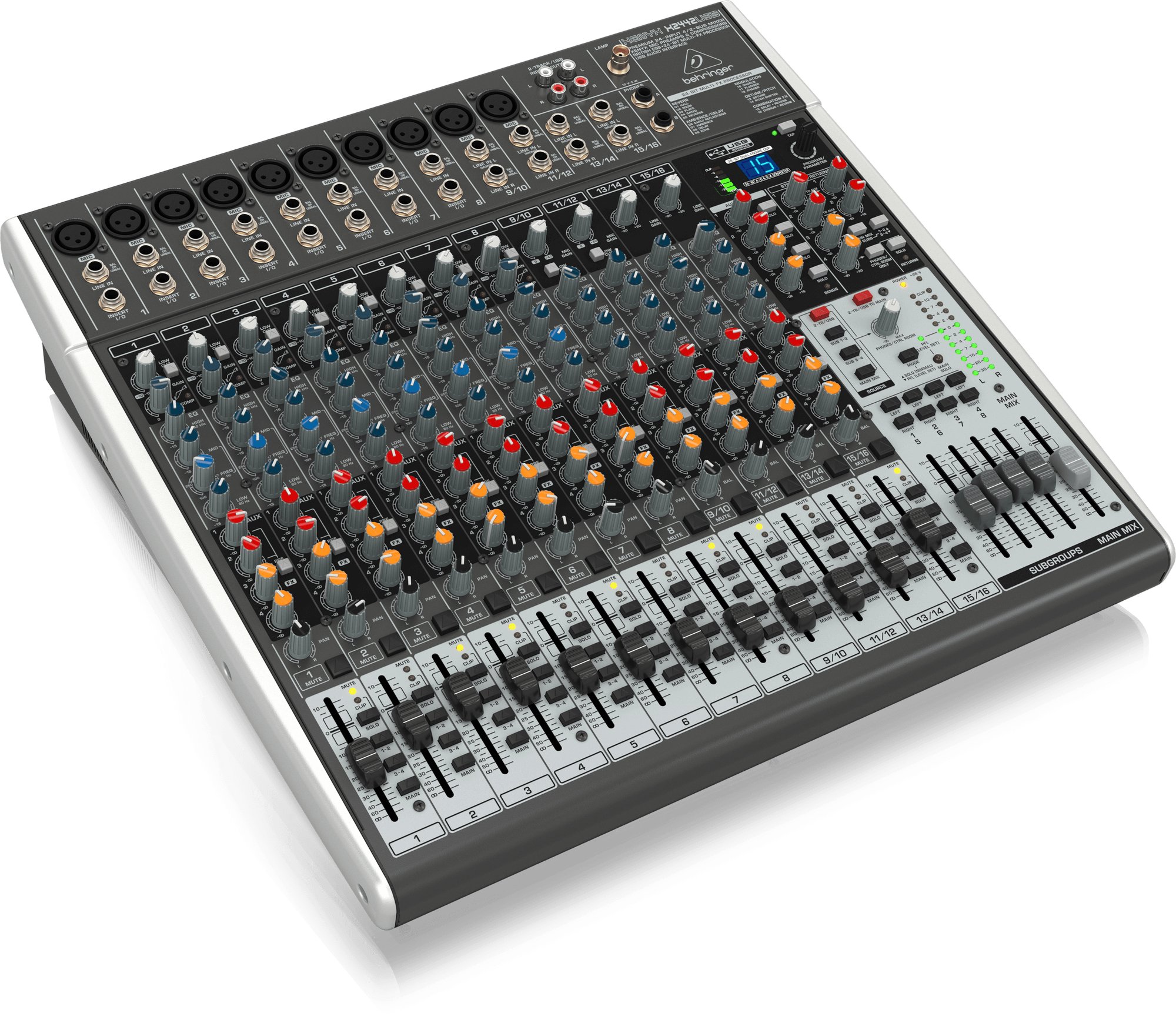 美品 Behringer XENYX X2442USB 16chアナログミキサー Behringer Xenyx X2442USB Analog Mixer with Effects - andertons-cas
