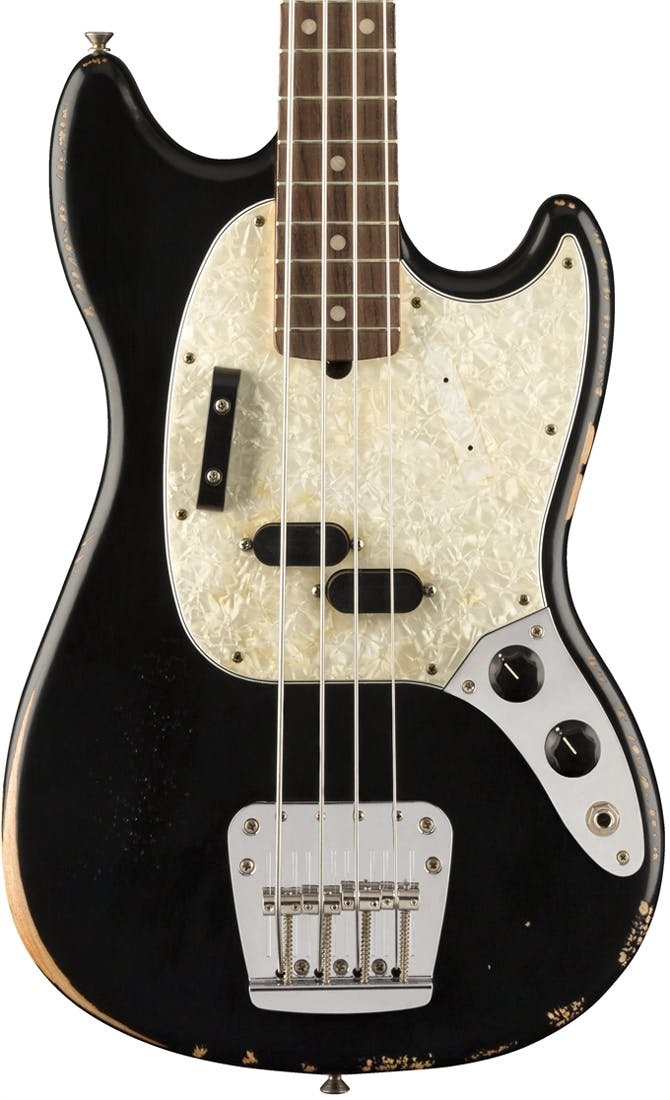 Fender JMJ Signature Road Worn Mustang Bass Guitar in Black - 373430-Fender JMJ Mustang Bass Black 1.jpg