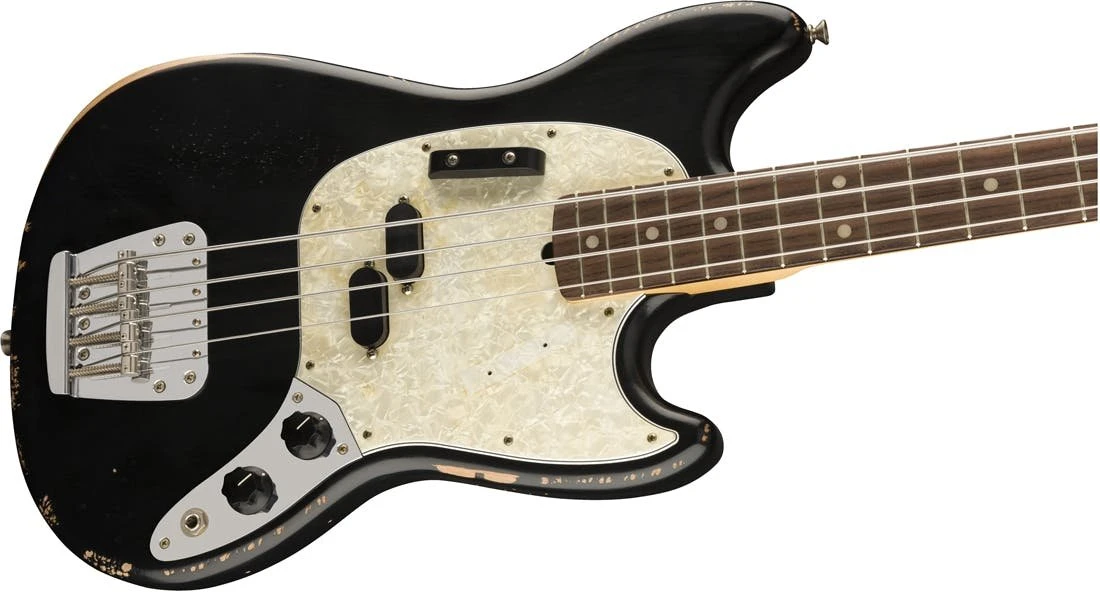 Fender JMJ Signature Road Worn Mustang Bass Guitar in Black - 373433-Fender JMJ Mustang Bass Black 4.jpg