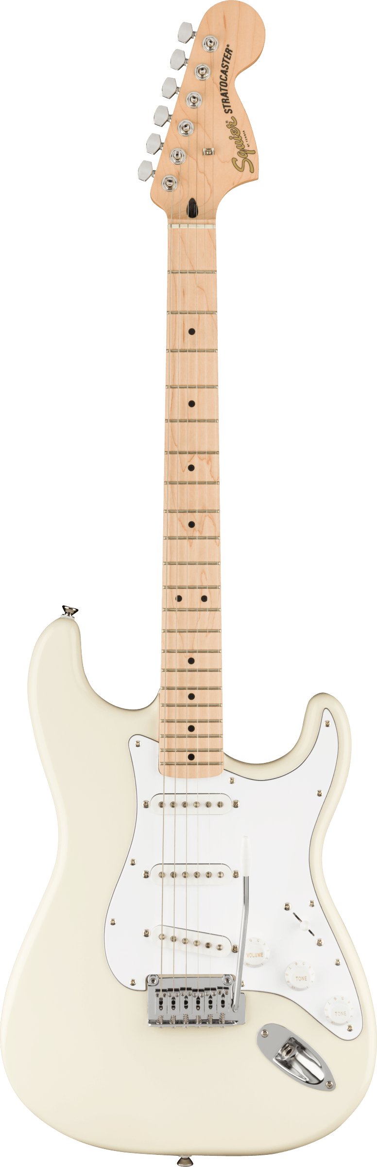 Squier Affinity Stratocaster Electric Guitar in Olympic White - 437393-Squier-Affinity-Stratocaster-Olympic-White.jpg