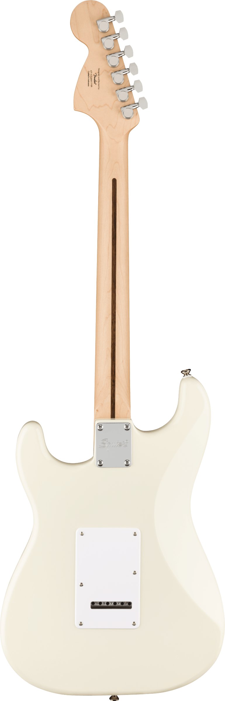 Squier Affinity Stratocaster Electric Guitar in Olympic White - 437394-Squier-Affinity-Stratocaster-Olympic-White-Back.jpg