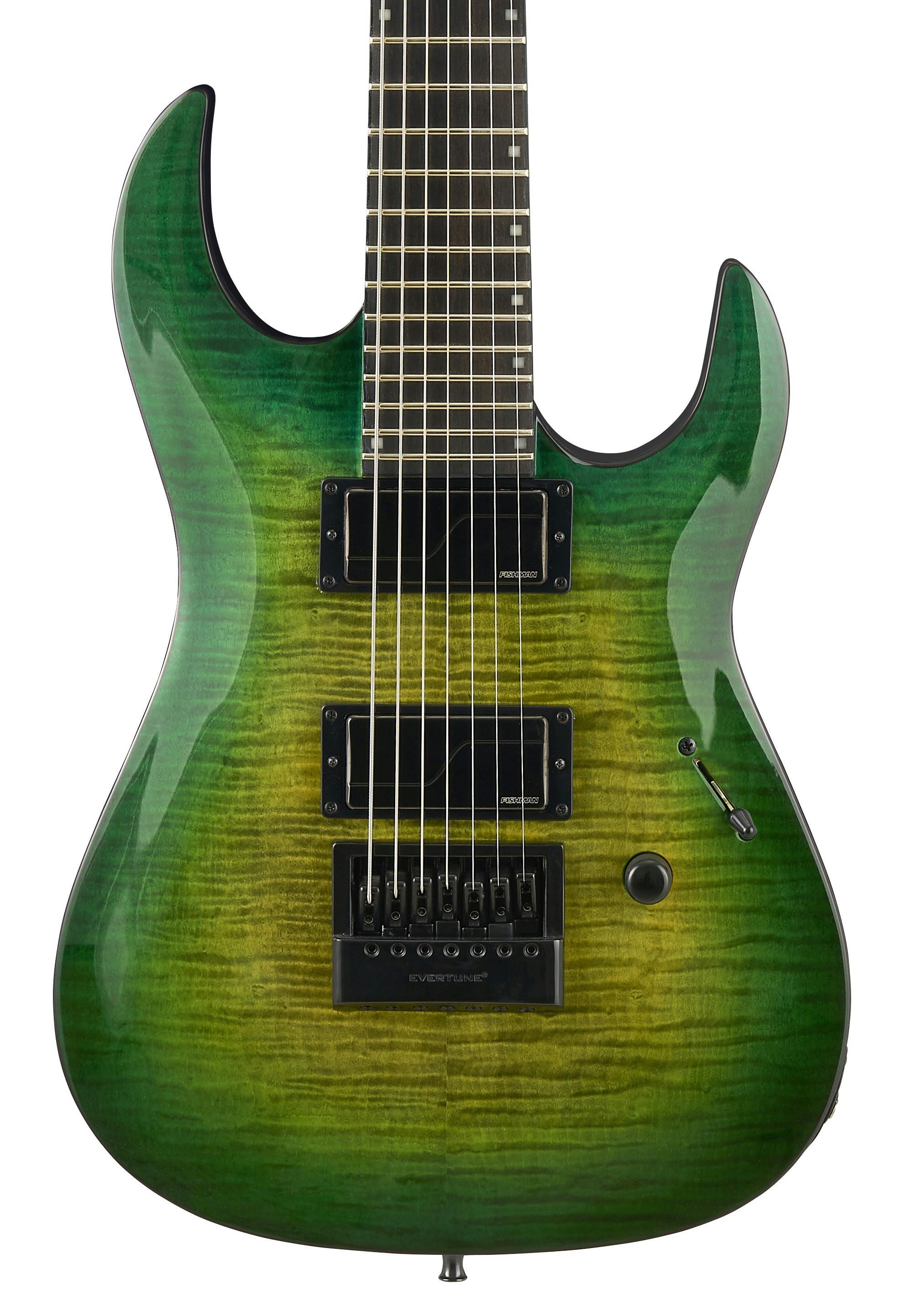 BC Rich Andy James Signature Assassin 7 String Evertune Guitar in Trans Green Burst - OUTLAW724ETFTGB-bc-rich-outlaw-trans-green-burst-hero.jpg