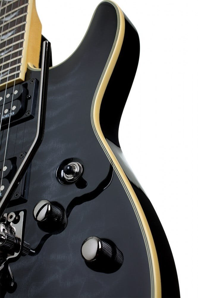 Schecter Omen Extreme 6 FR Electric Guitar in See-Thru Black