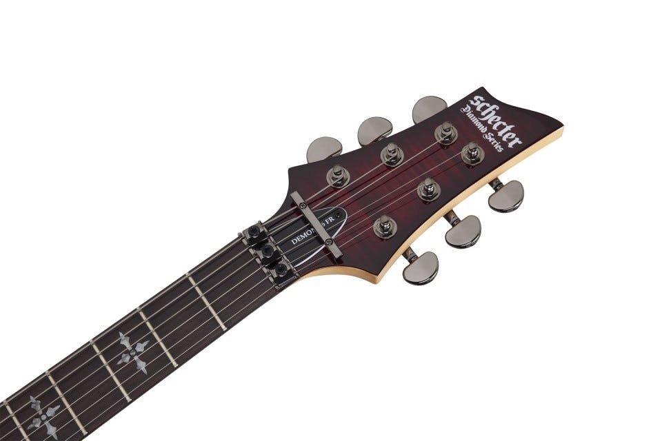 Schecter Demon-6 FR Flamed Maple Top in Crimson Red Burst