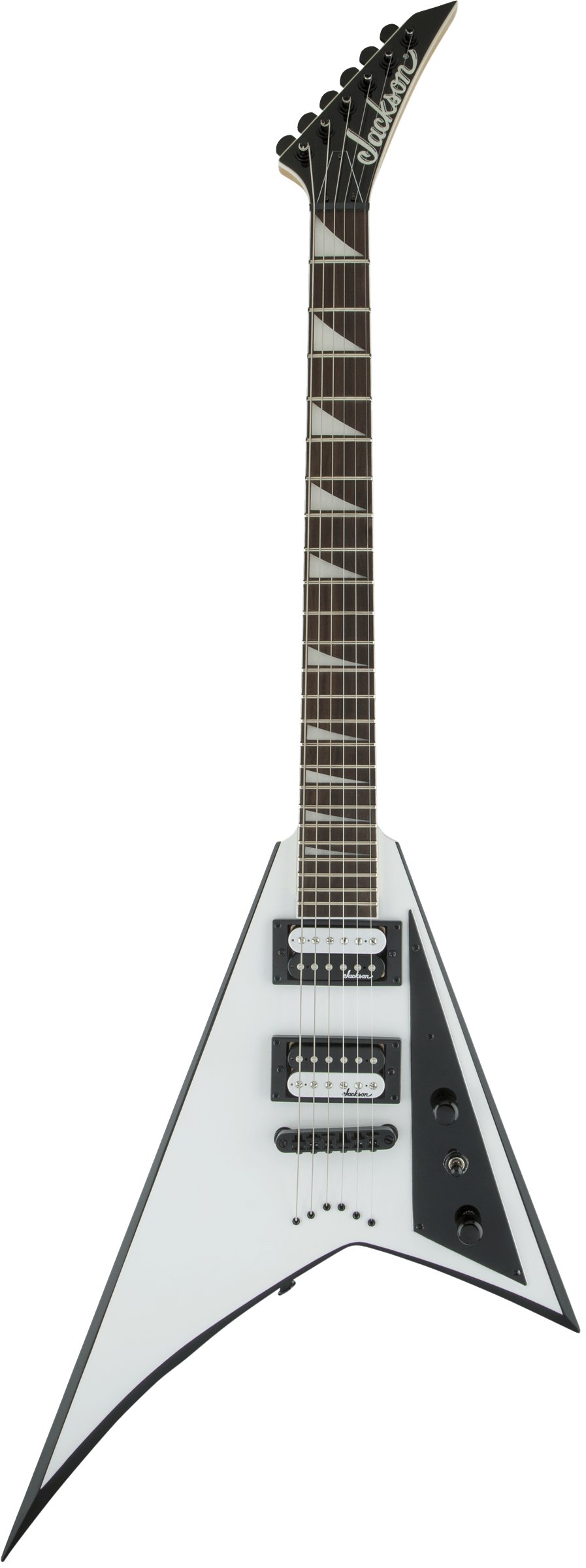 Jackson Guitar JS32T Rhoads in White with Black Bevels and
