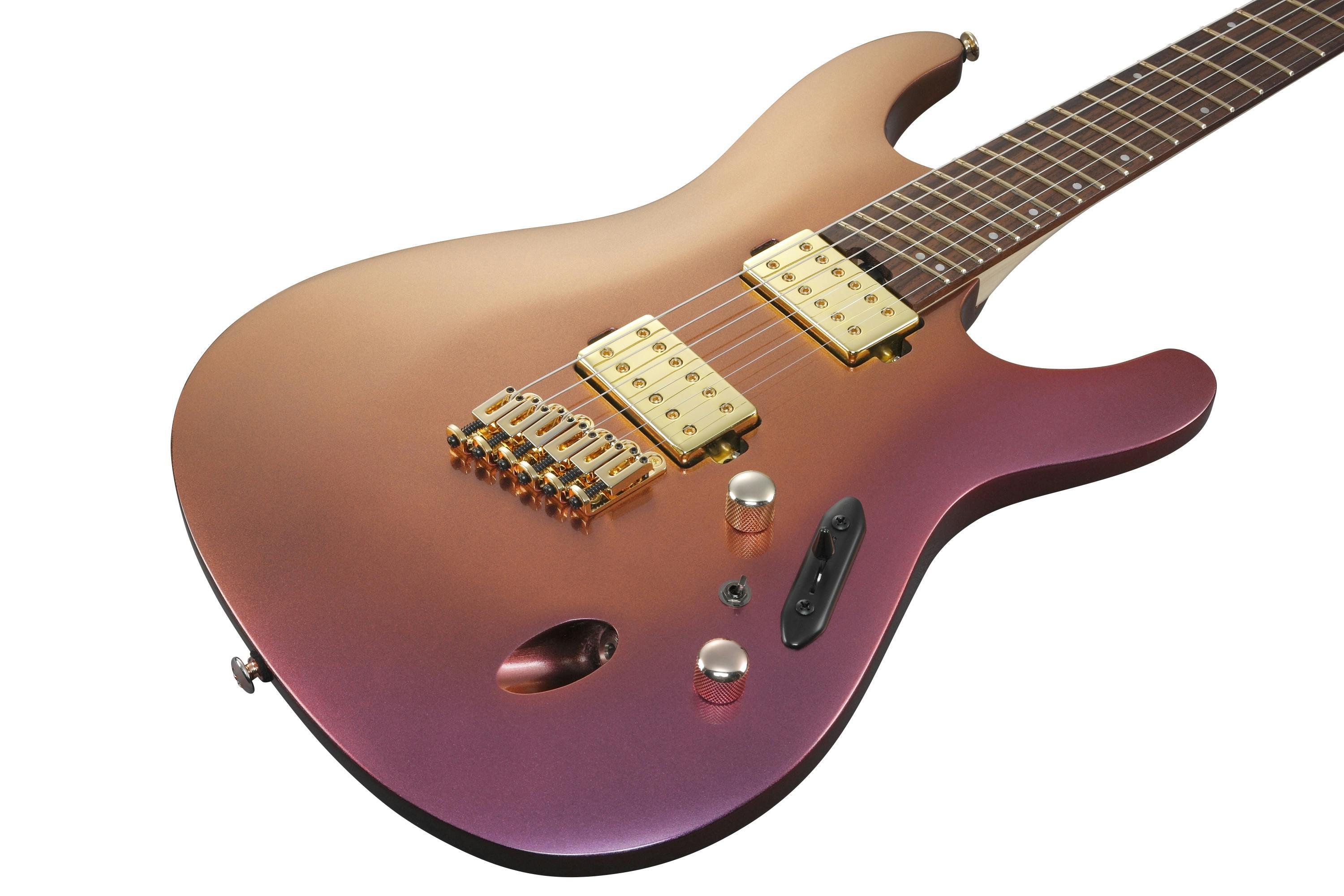 Ibanez SML721-RGC Axe Design Lab Multiscale Electric Guitar in Rose Gold Chameleon with Slanted Frets - SML721-RGC-Ibanez-SML721-RGC-Electric-Guitar-Rose-Gold-Chameleon-Body-Angle.jpg