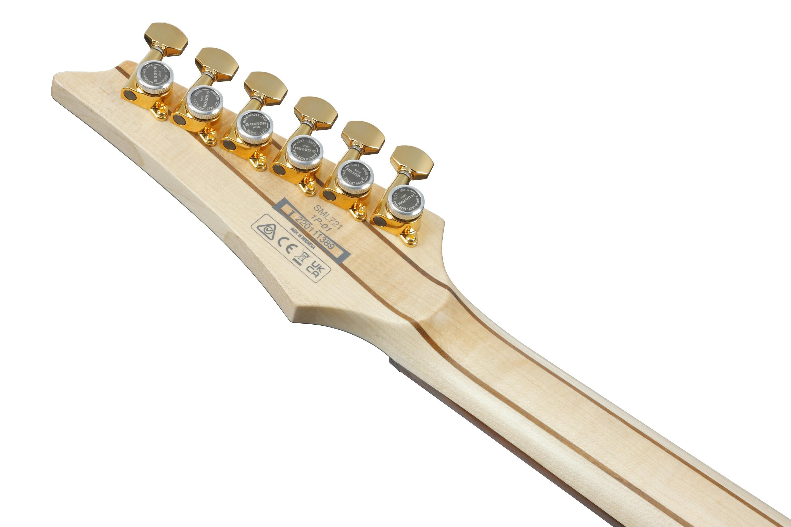 Ibanez SML721-RGC Axe Design Lab Multiscale Electric Guitar in Rose Gold Chameleon with Slanted Frets - SML721-RGC-Ibanez-SML721-RGC-Electric-Guitar-Rose-Gold-Chameleon-Body-Angle-Headstock-Back.jpg