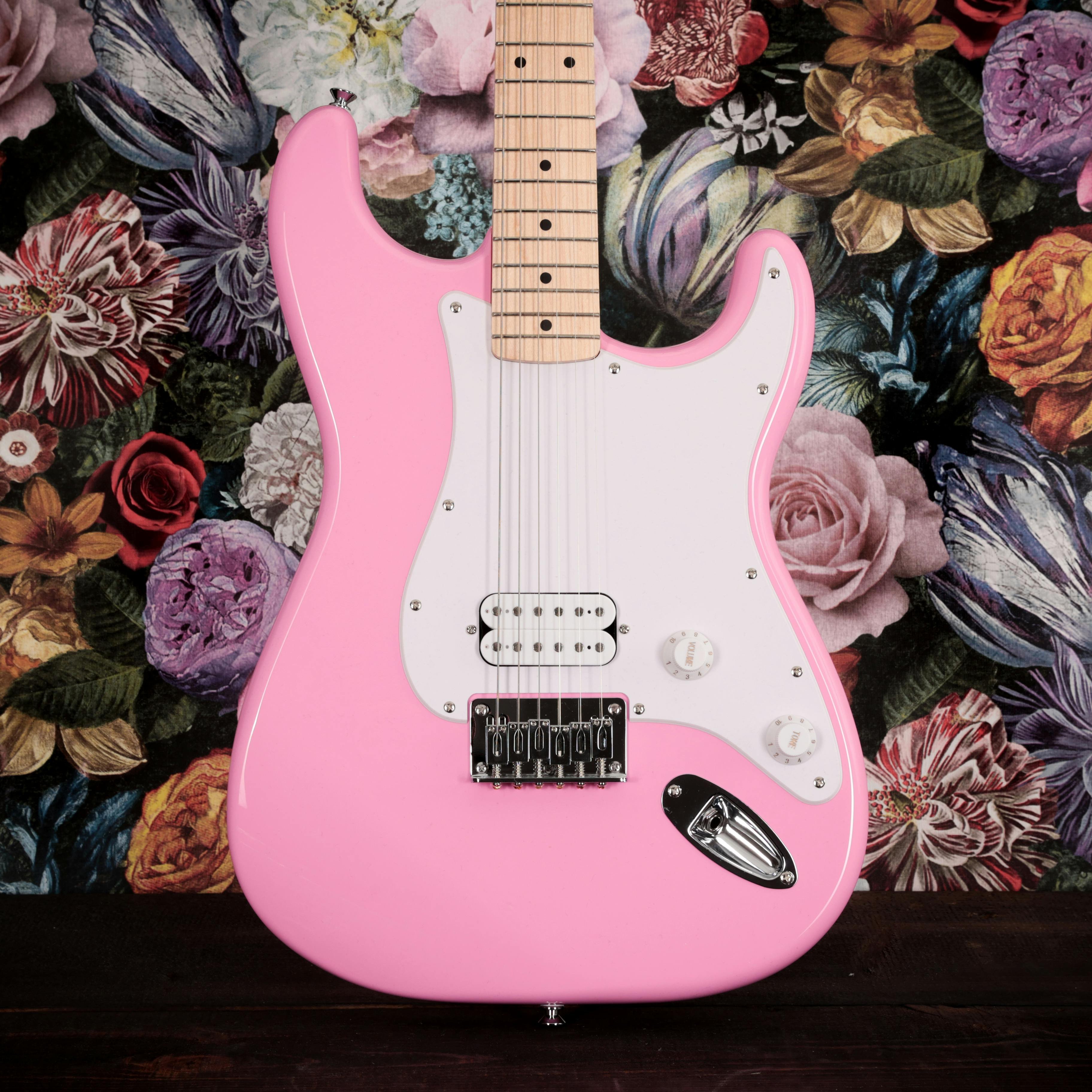 Squier Sonic Stratocaster HT H Electric Guitar in Flash Pink - 0373302555-Squier-Sonic-Stratocaster-HT-H-Flash-Pink-Beauty.jpg