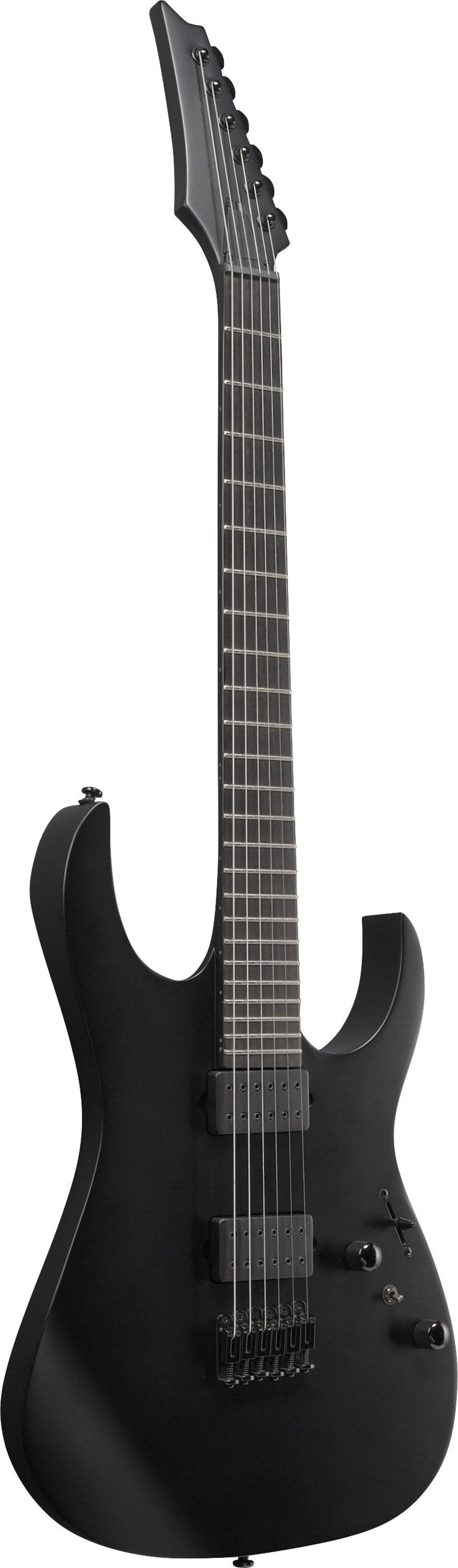 Ibanez RGRTB621-BKF Iron Label Electric Guitar in Black Flat - 483983-Ibanez-RGRTB621-BKF-Iron-Label-Guitar-Black-Flat-Angle.jpg