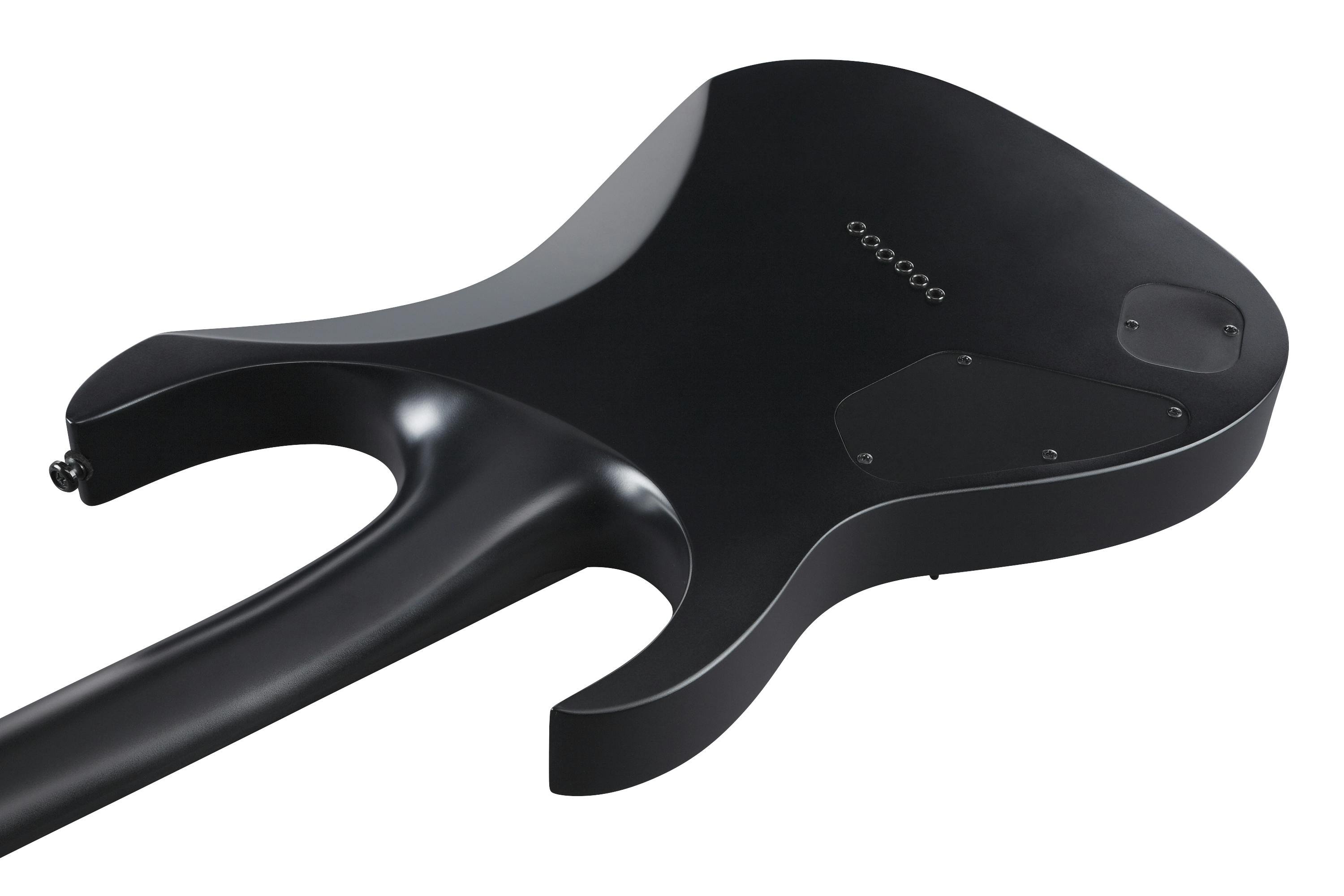 Ibanez RGRTB621-BKF Iron Label Electric Guitar in Black Flat - 483986-Ibanez-RGRTB621-BKF-Iron-Label-Guitar-Black-Flat-Body-Angle-Back.jpg