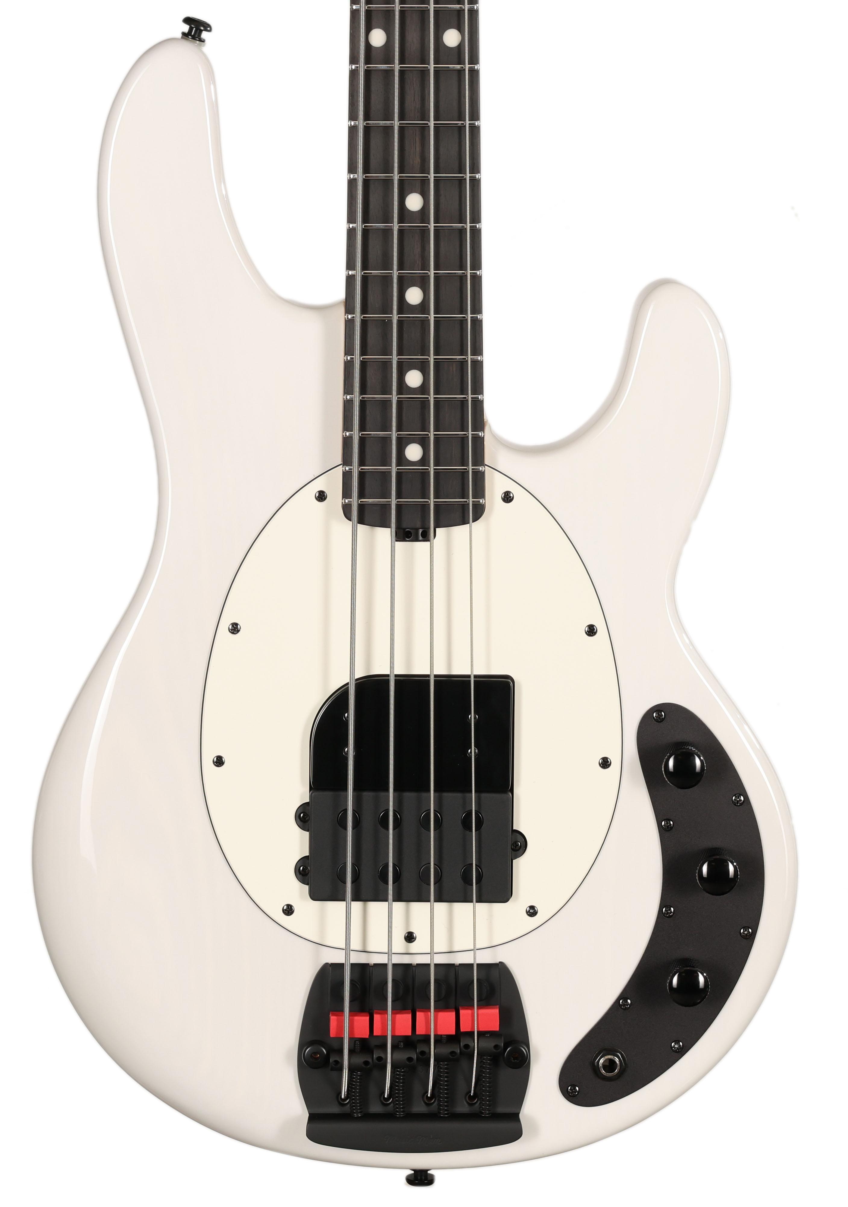 Music Man Tim Commerford StingRay Passive Bass Guitar in Fright Night White