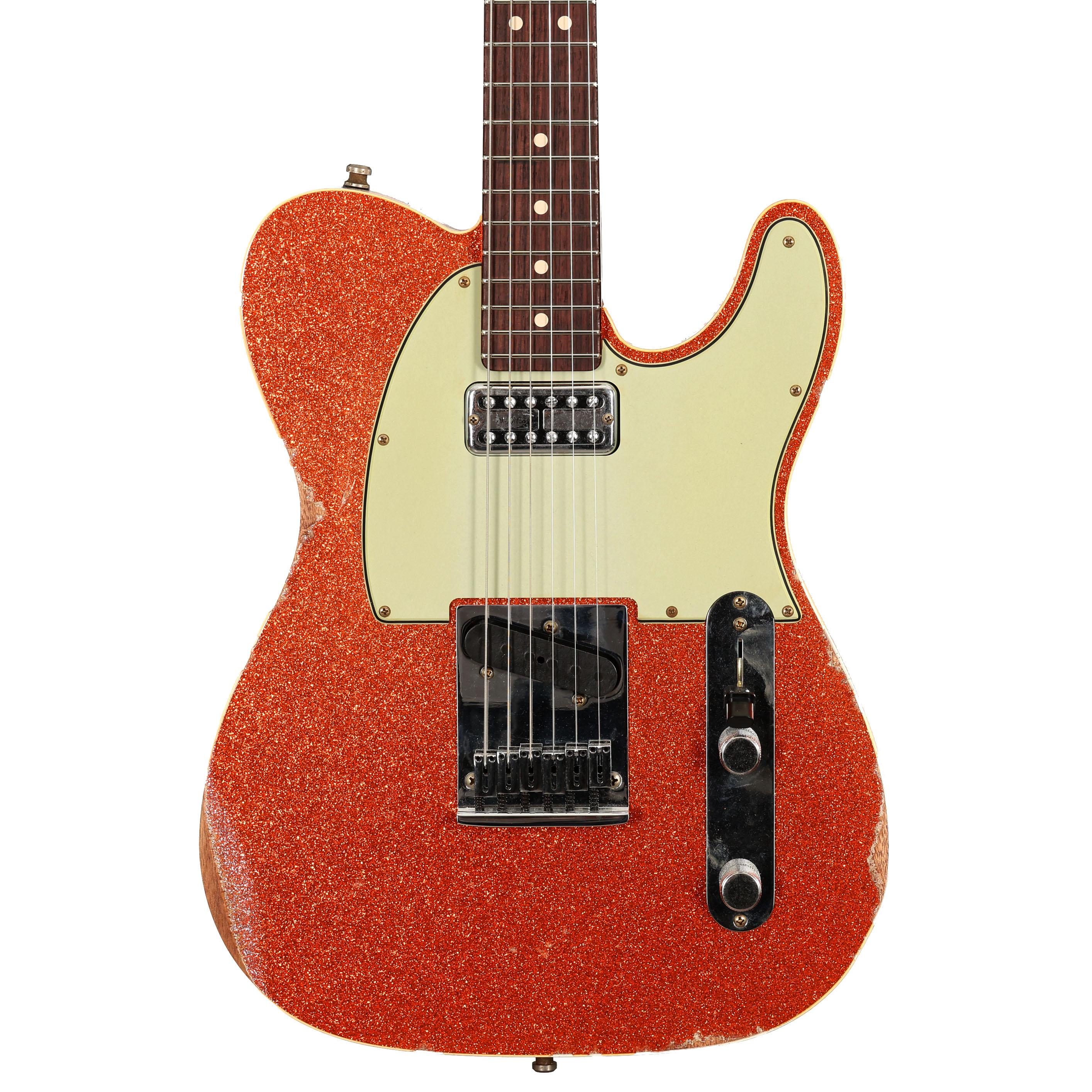 Fender Custom Shop Special Edition Dual Stack HS Telecaster Relic in Orange Sparkle with Natural Back & Sides Fender Custom Shop Special Edition Dual Stack HS Telecaster Relic in Orange Sparkle with Natural Back & Sides