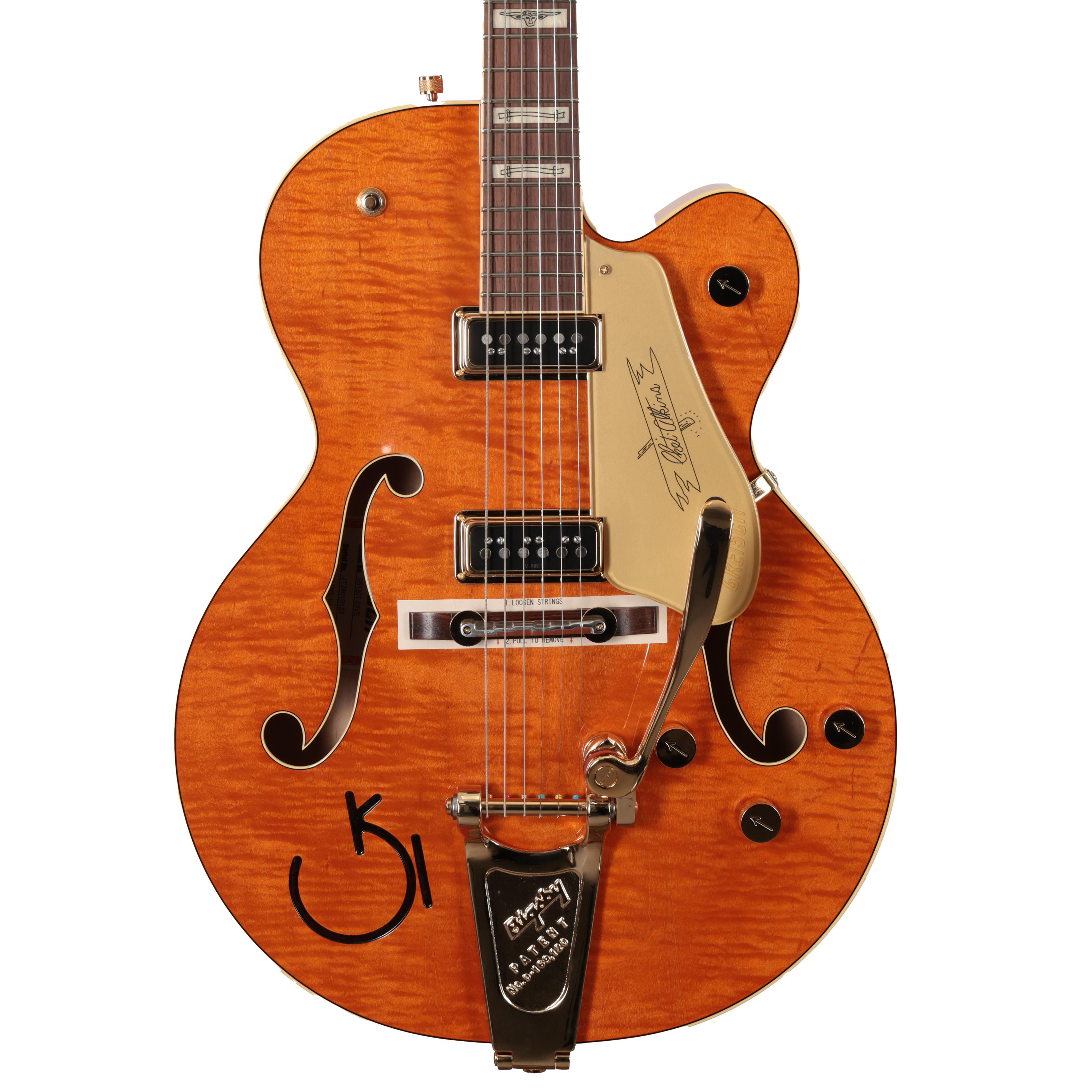 G6120T-55 Vintage Select Edition 55 Chet Atkins Hollow Body with Bigsby TV Jones Vintage Orange Stain Lacquer G6120T-55 Vintage Select Edition 55 Chet Atkins Hollow Body with Bigsby TV Jones Vintage Orange Stain Lacquer
