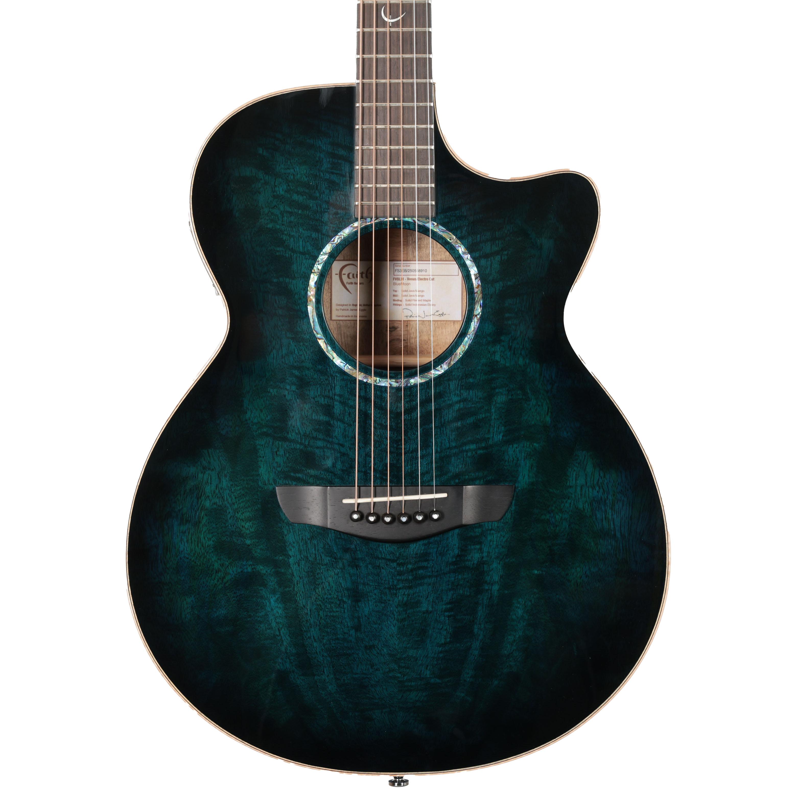Faith Venus Blue Moon Burst Mango Electro Acoustic with Hardcase Faith Venus Blue Moon Burst Mango Electro Acoustic with Hardcase