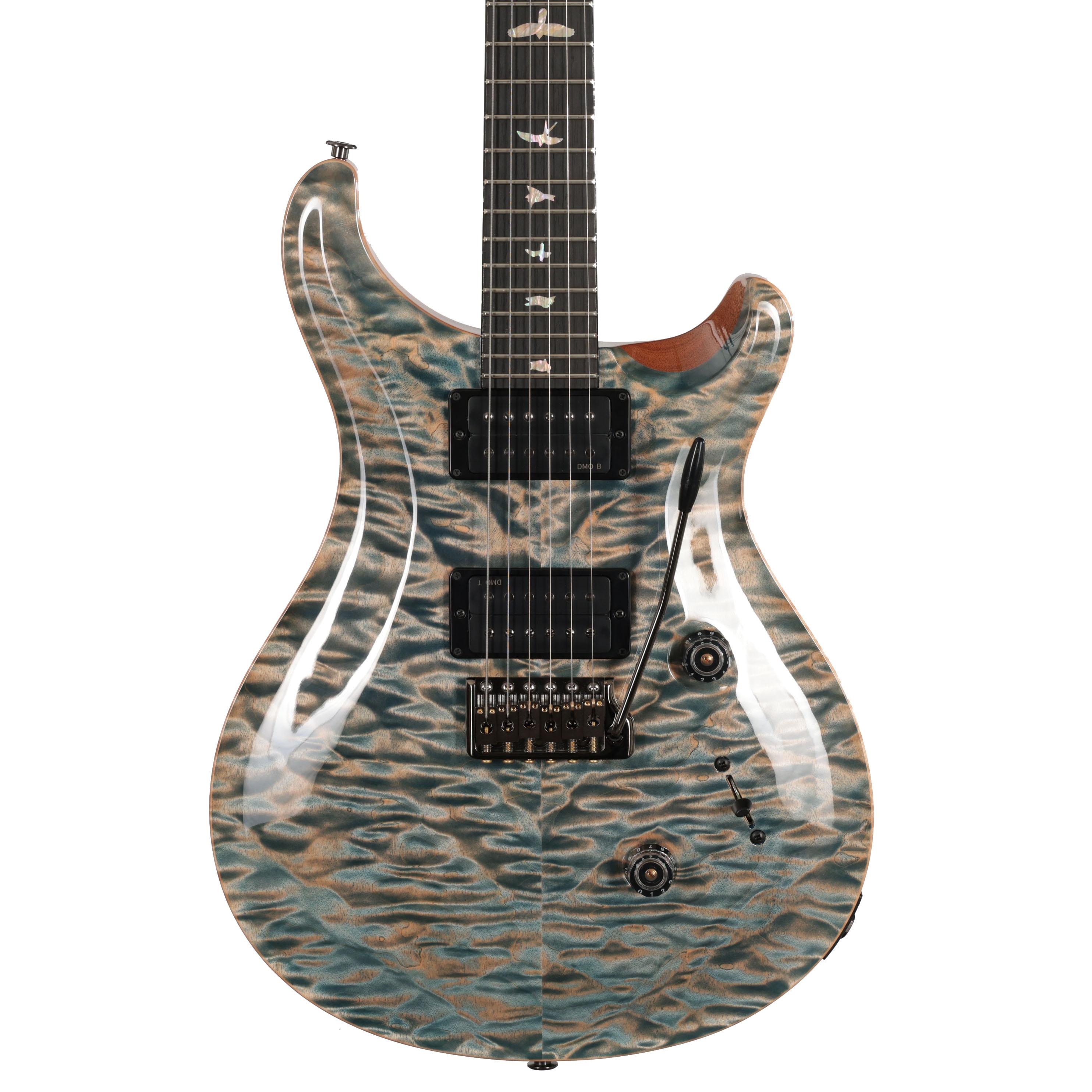 PRS Custom 24 Artist Quilt Electric Guitar in Faded Indigo with Korean Awabi Birds PRS Custom 24 Artist Quilt Electric Guitar in Faded Indigo with Korean Awabi Birds