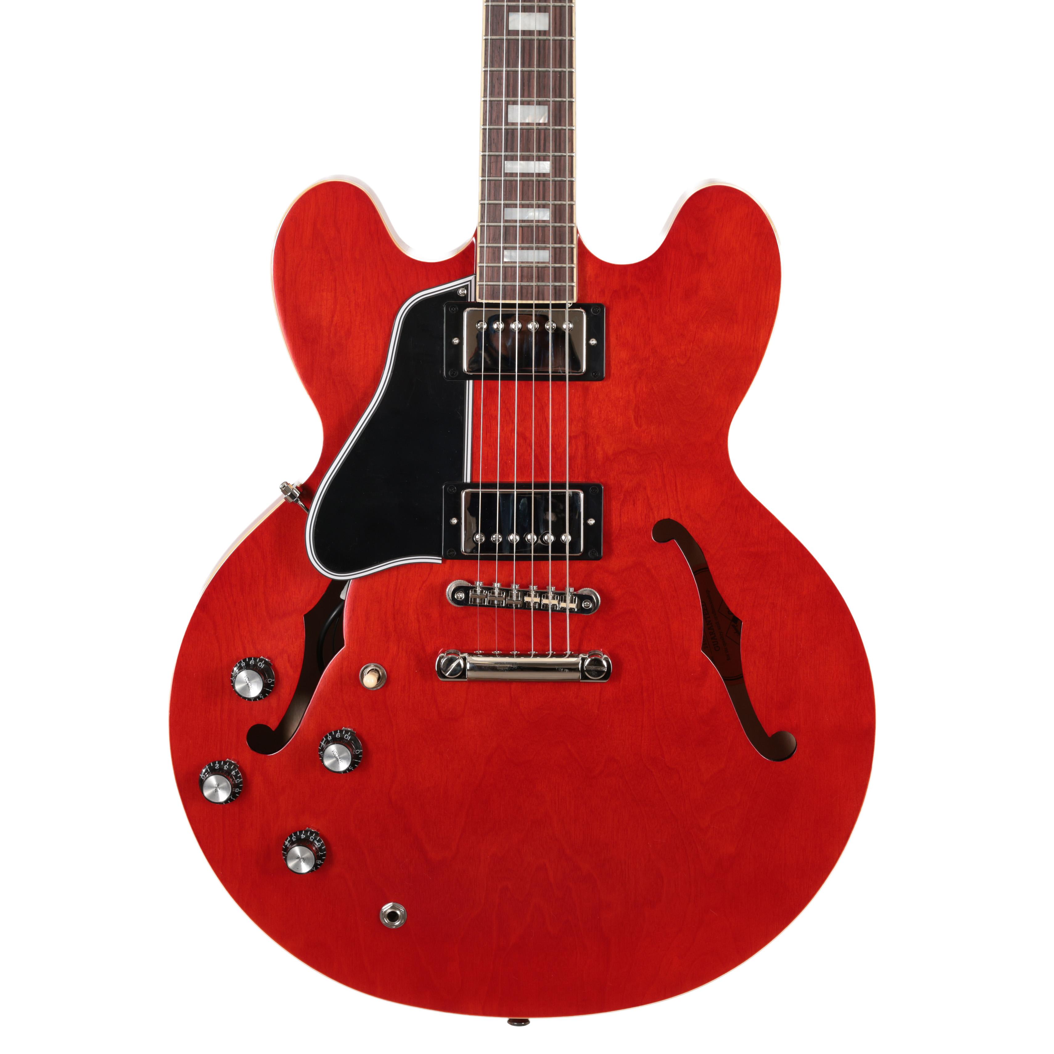 Epiphone Inspired by Gibson Custom 1962 ES-335 Reissue Semi-Hollow Left Handed Electric Guitar in Sixties Cherry