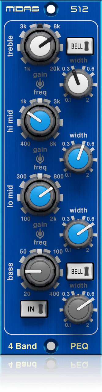 Midas 512 V2 500 Series 4 Band Fully Parametric Equaliser Midas 512 V2 500 Series 4 Band Fully Parametric Equaliser