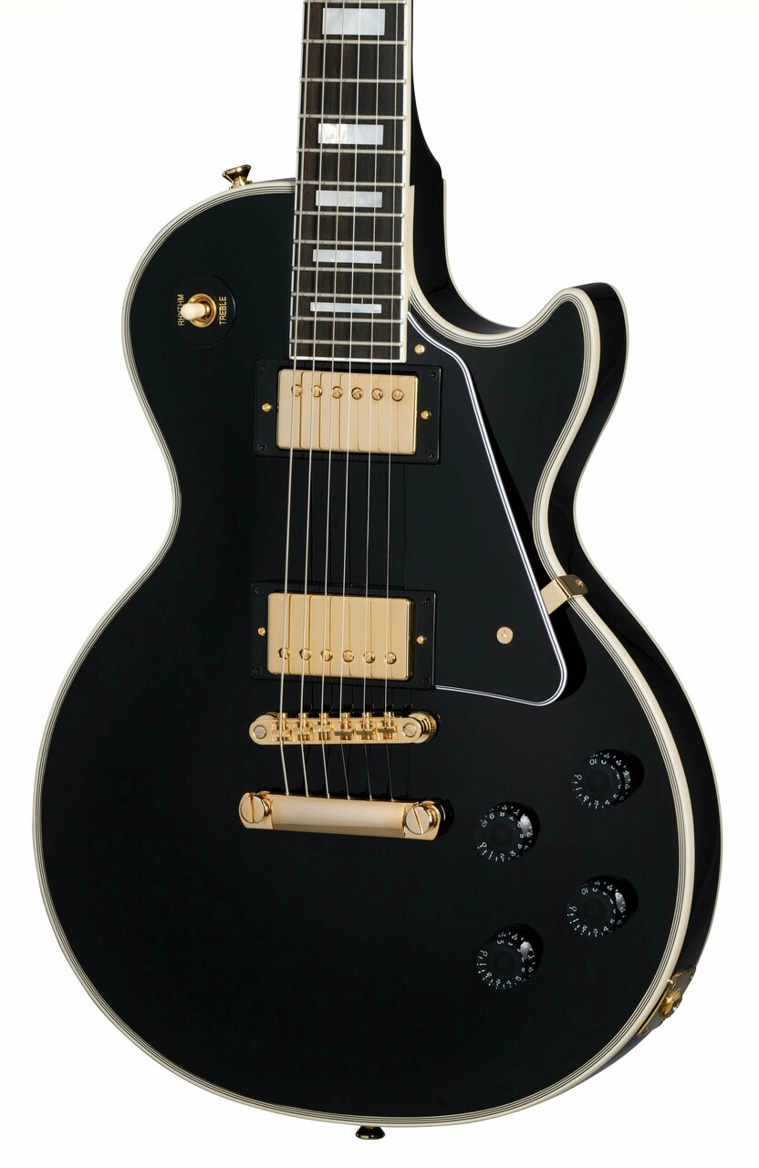 Epiphone Inspired by Gibson Custom Les Paul Custom Electric Guitar in Ebony Epiphone Inspired by Gibson Custom Les Paul Custom Electric Guitar in Ebony
