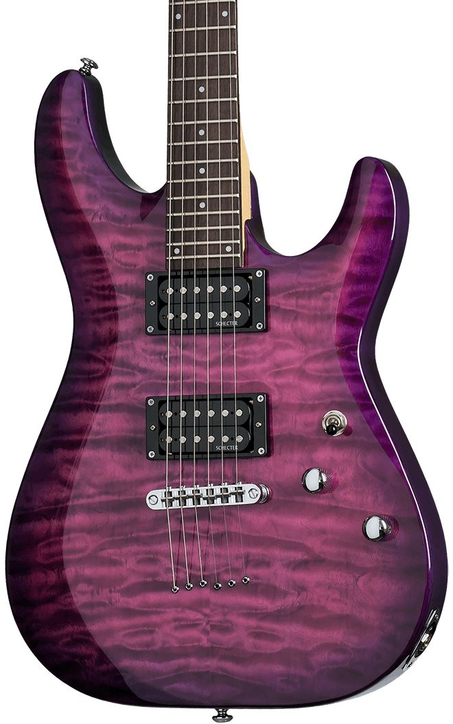Schecter C-6 Plus Electric Guitar in Electric Magenta