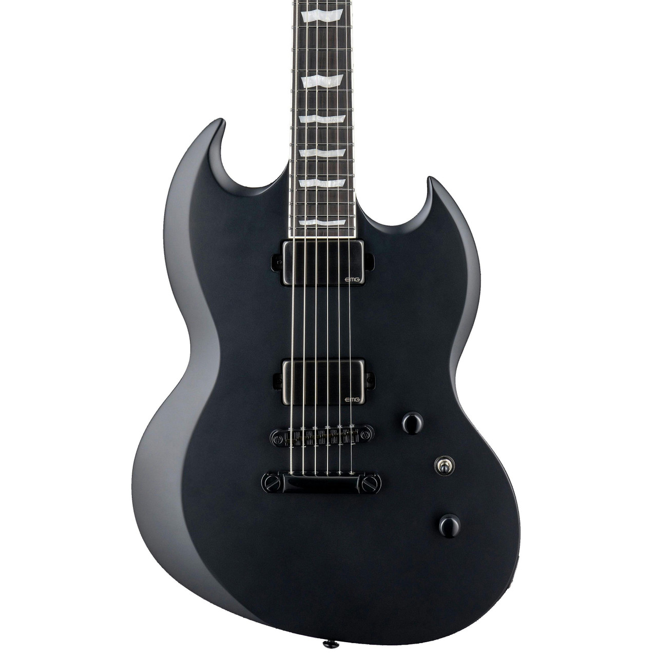 ESP LTD Deluxe Viper-1000 Baritone Electric Guitar in Black Satin ESP LTD Deluxe Viper-1000 Baritone Electric Guitar in Black Satin
