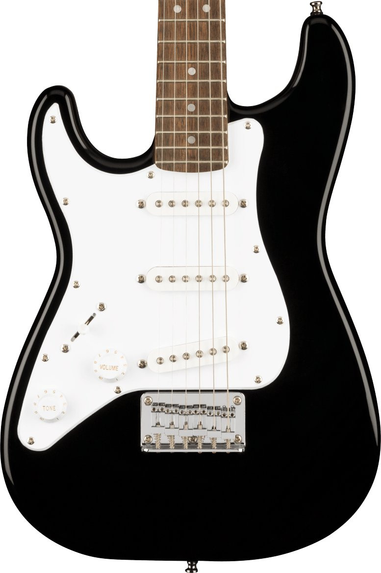 Squier Mini Strat Left Handed Electric Guitar in Black Squier Mini Strat Left Handed Electric Guitar in Black