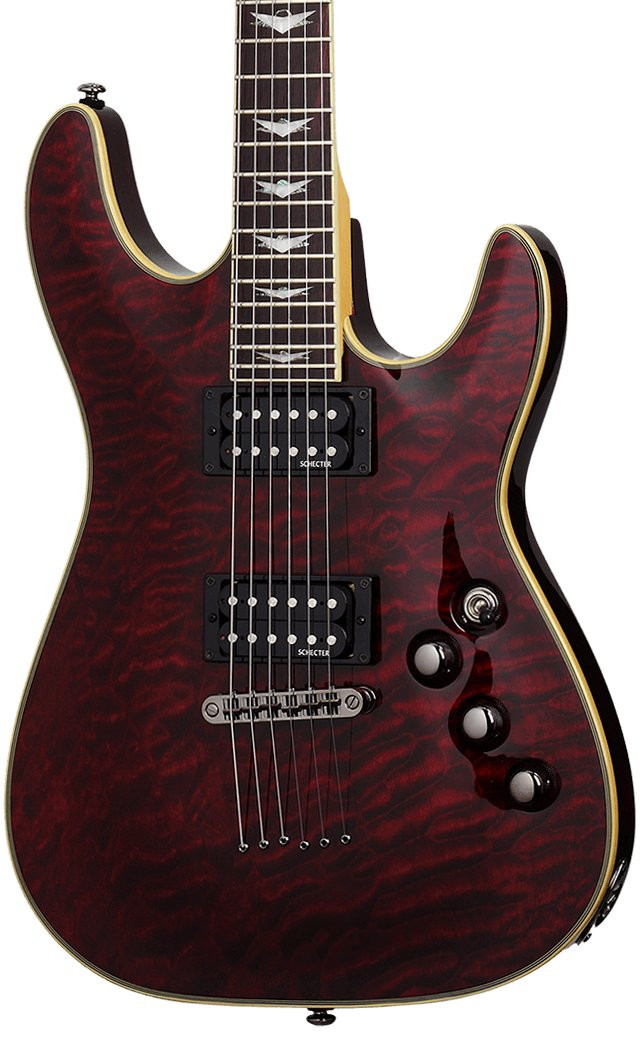 Schecter Omen Elite 7 in Black Cherry Burst - Andertons Music Co.