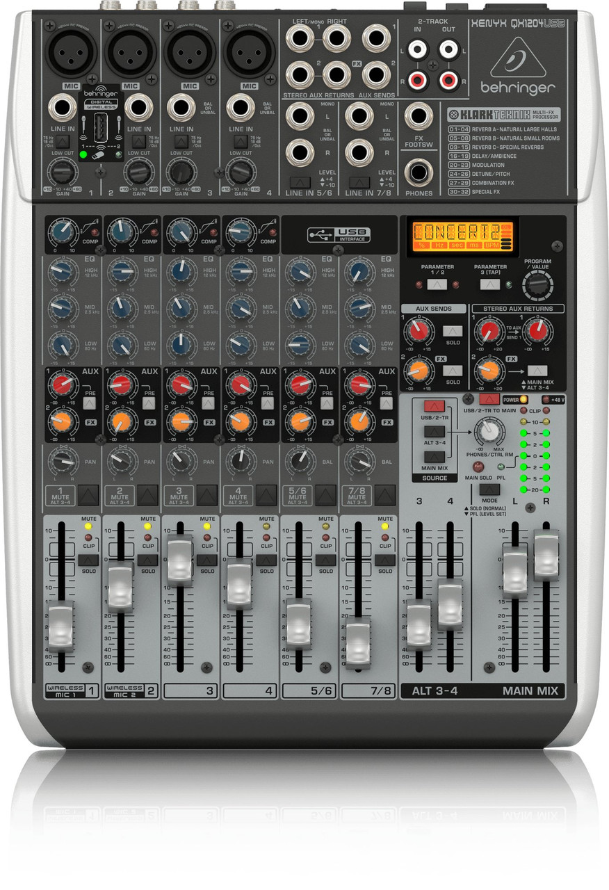 BEHRINGER XENYX X2222USB ミキサー Behringer XENYX X2222USB Mixer With 8 Mic Inputs and Effects