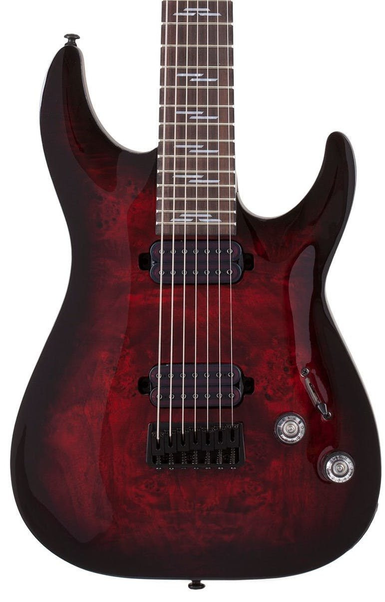 Schecter Omen Extreme 7 Electric Guitar in Black Cherry