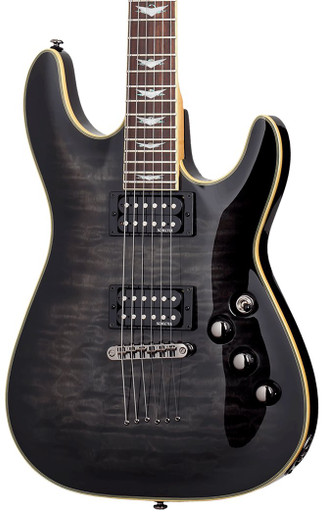Schecter Omen Extreme 6 FR Electric Guitar in See-Thru Black