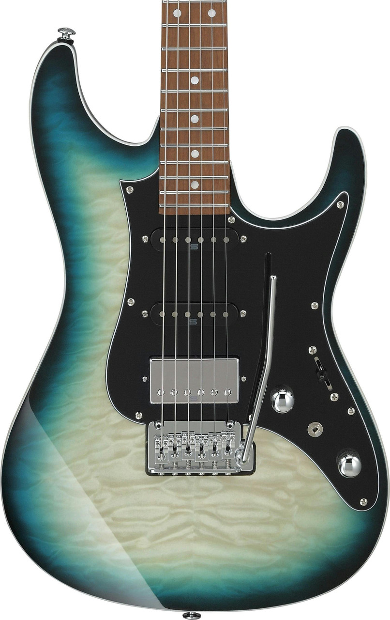 Ibanez AZ24P1QM Premium Electric Guitar in Deep Ocean Blonde