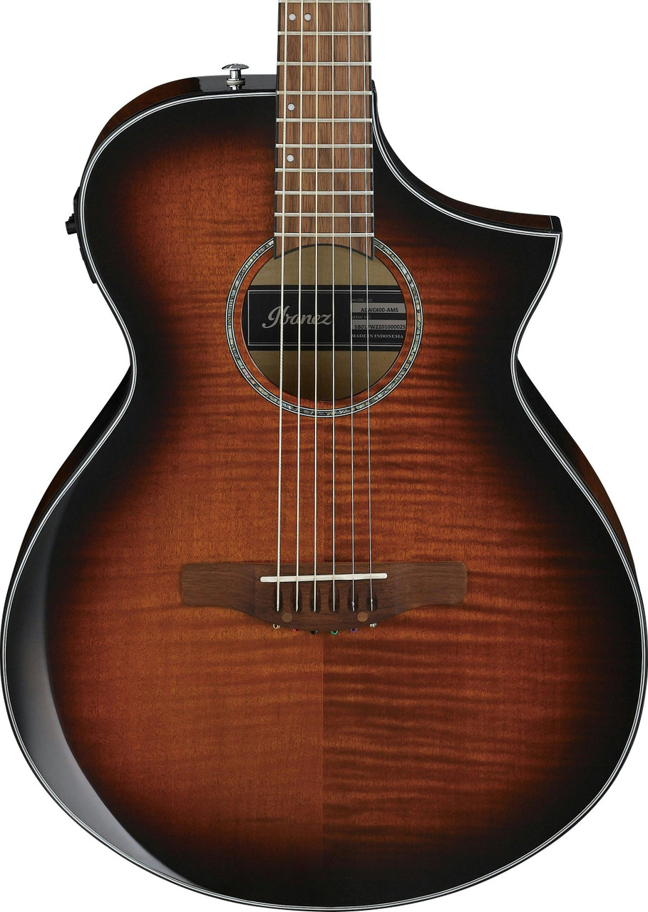 Ibanez AEWC400-AMS Electro Acoustic Guitar in Amber Sunburst High Gloss Ibanez AEWC400-AMS Electro Acoustic Guitar in Amber Sunburst High Gloss