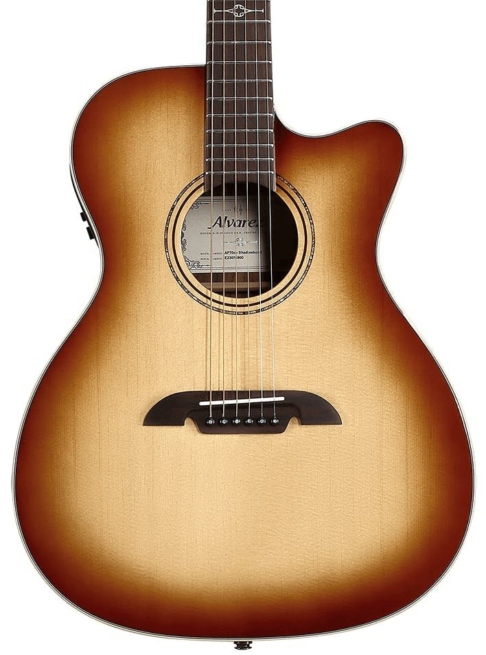 Alvarez Artist AF70CE Folk OM Electro Acoustic in Shadowburst with Cutaway Alvarez Artist AF70CE Folk OM Electro Acoustic in Shadowburst with Cutaway