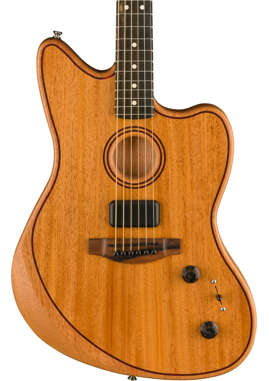 Fender American Acoustasonic Jazzmaster All-Mahogany Acoustic/Electric Guitar in Natural Fender American Acoustasonic Jazzmaster All-Mahogany Acoustic/Electric Guitar in Natural