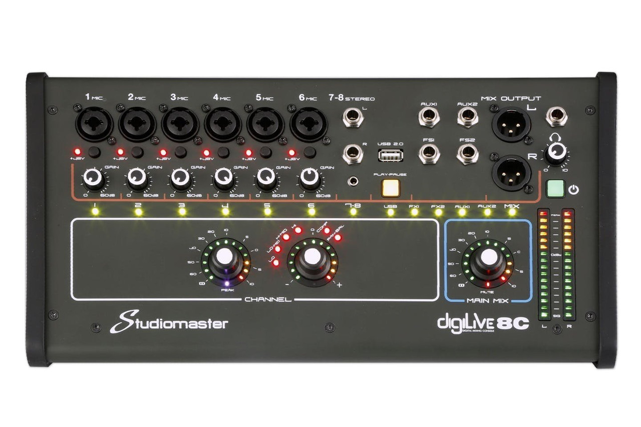 Studiomaster Digilive 8C - 8 Input Digital Mixing Console Studiomaster Digilive 8C - 8 Input Digital Mixing Console