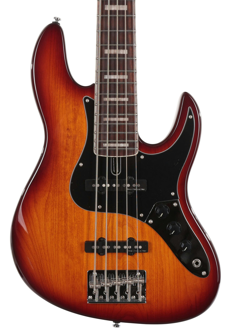 Sire Marcus Miller V5 24 Fret 5-String Bass Guitar in Tobacco Sunburst Sire Marcus Miller V5 24 Fret 5-String Bass Guitar in Tobacco Sunburst