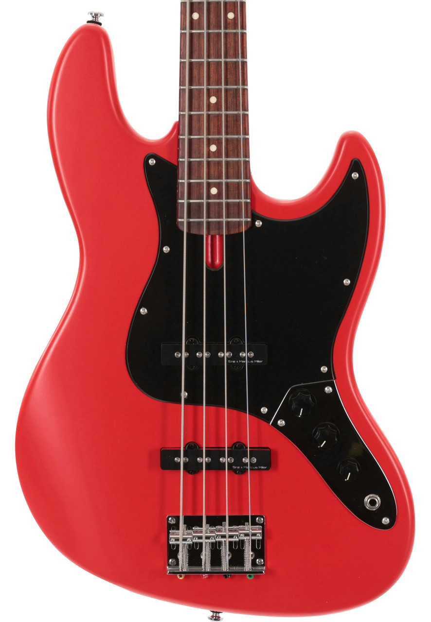 Sire Marcus Miller V3P Passive 4-String Bass Guitar in Satin Red Sire Marcus Miller V3P Passive 4-String Bass Guitar in Satin Red