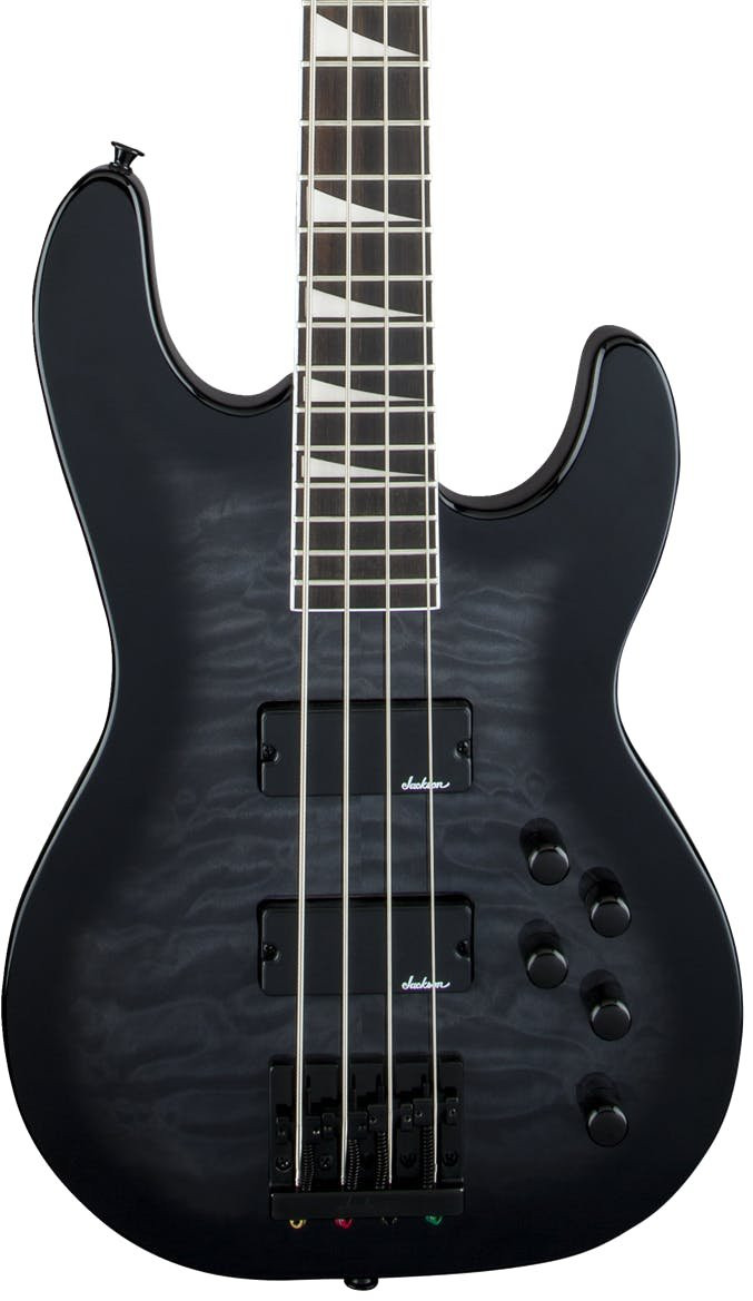 Jackson JS3Q Concert Bass Guitar in Trans Black with Amaranth Fretboard