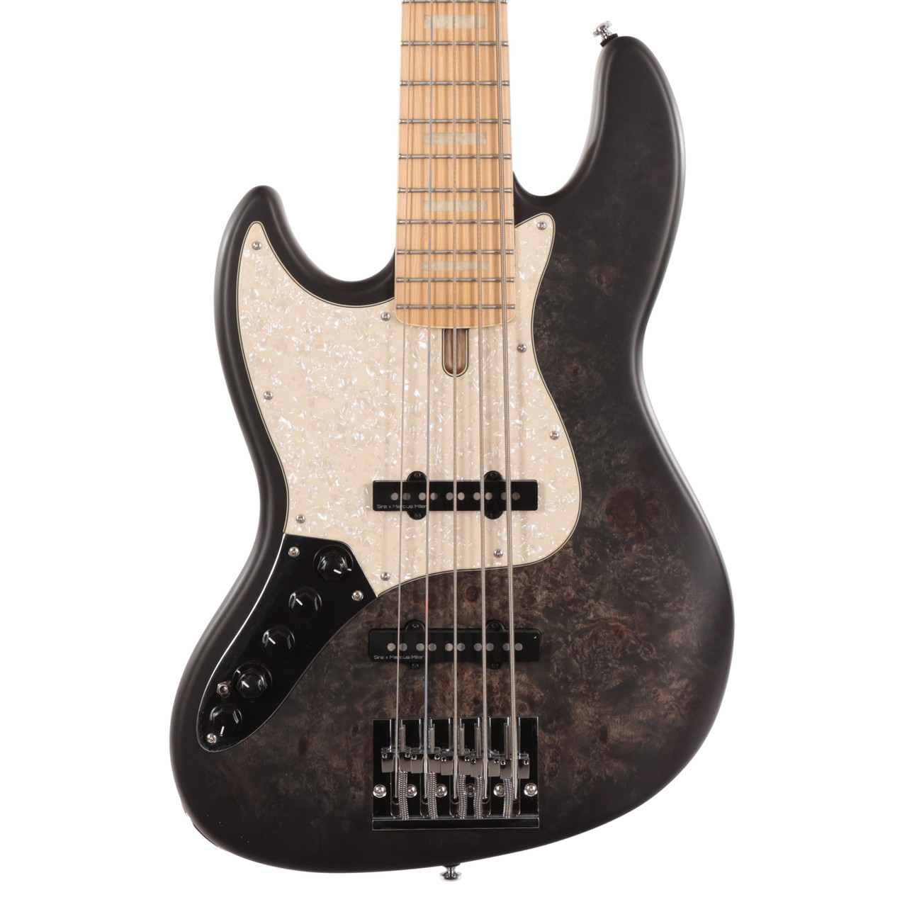 Sire Marcus Miller V7 Reissue Left Handed Swamp Ash 5-String Bass Guitar in Transparent Black Satin Sire Marcus Miller V7 Reissue Left Handed Swamp Ash 5-String Bass Guitar in Transparent Black Satin