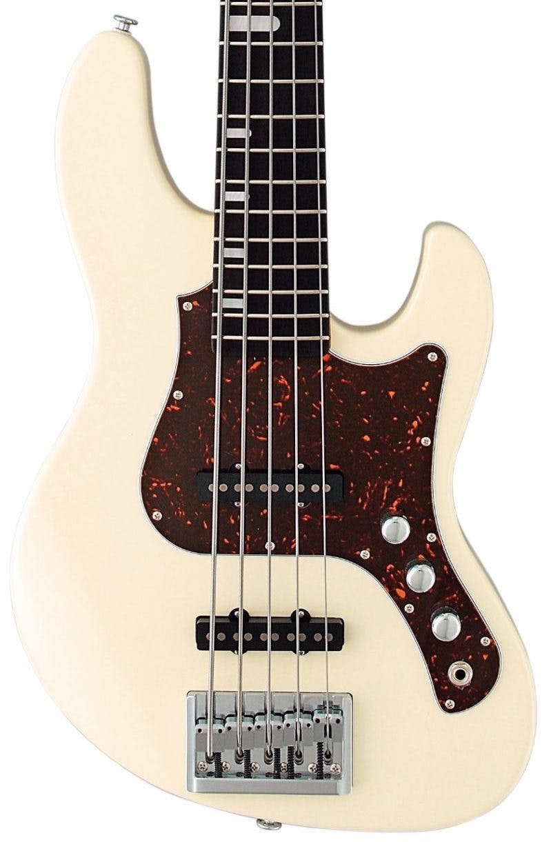 FGN Expert Mighty Jazz EMJ5-AL-R Bass Guitar in Antique White